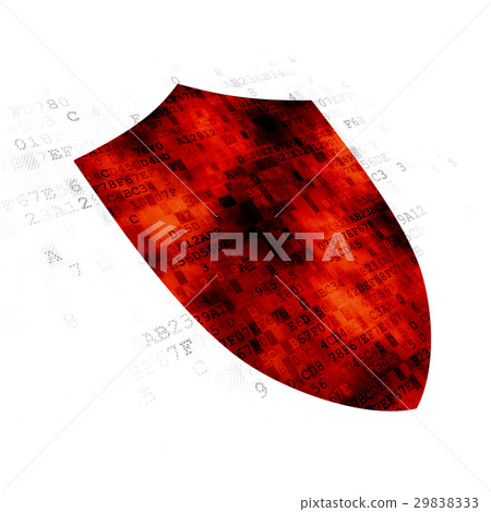 Safety concept: Shield on Digital background Safety concept: Shield on Digital background 29838333