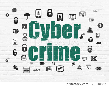 Safety concept: Cyber Crime on wall background Safety concept: Cyber Crime on wall background 29838334