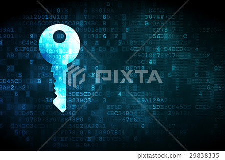 Safety concept: Key on digital background Safety concept: Key on digital background 29838335