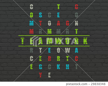 Finance concept: Teamwork in Crossword Puzzle Finance concept: Teamwork in Crossword Puzzle 29838348