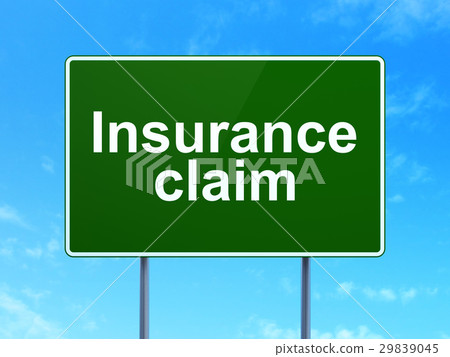 Insurance concept: Insurance Claim on road sign Insurance concept: Insurance Claim on road sign 29839045