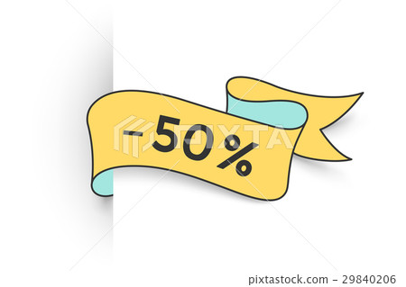 Ribbon banner with text 50 percent for discount 29840206
