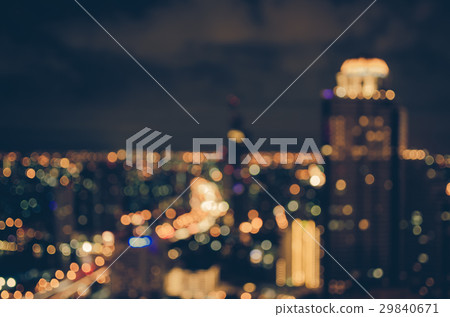Cityscape bokeh, Blurred Photo, vintage color tone Cityscape bokeh, Blurred Photo, vintage color tone 29840671
