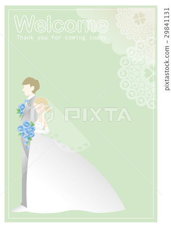 Welcome board in wedding ceremony (green) 29841131