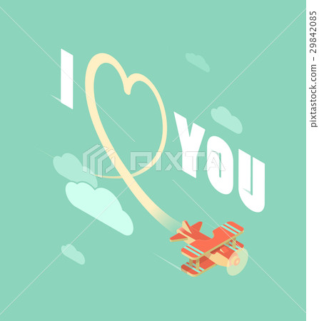 biplane with I love you 29842085