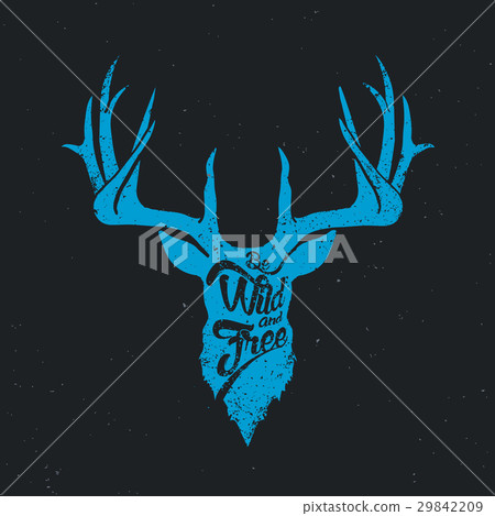 Deer be wild and free invert blue 29842209