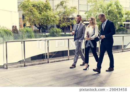 Businesspeople Men Women Walk Colleague 29843458