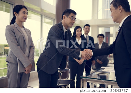 Business Partners Introductionary Handshake Bow Business Partners Introductionary Handshake Bow 29843787