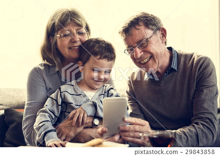 Grandparent Grandson Family Technology Digital 29843858