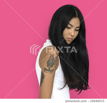 Asian Woman Tattoo Sideview Asian Woman Tattoo Sideview 29846015