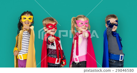Superhero Kids Friendship Smiling Happiness Playful Togetherness Superhero Kids Friendship Smiling Happiness Playful Togetherness 29846580