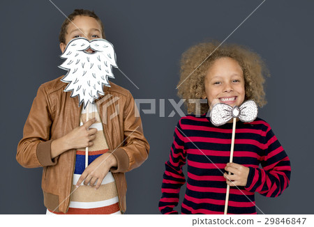 Little Children Posing Papercrafted Beard Bowtie Little Children Posing Papercrafted Beard Bowtie 29846847