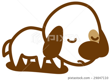 Cute white dog _ depressed image illustration Cute white dog _ depressed image illustration 29847110