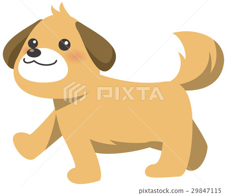 逗人喜愛棕色狗圖像例證走 逗人喜愛棕色狗圖像例證走 29847115