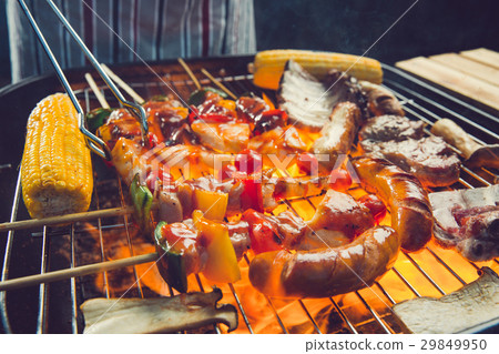 Barbecue grill on a barbecue on the grill 29849950