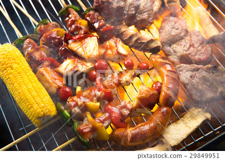 Barbecue grill on a barbecue on the grill 29849951