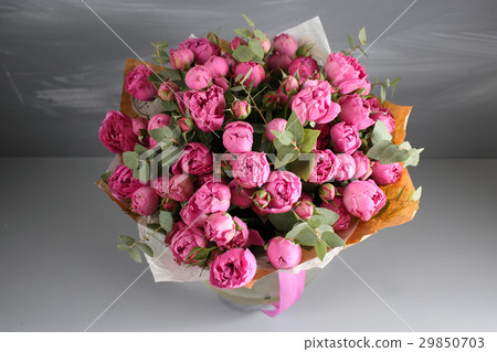 Rose peony Misty Bubbles. Bouquet flowers of pink 29850703