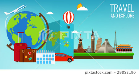 Travel composition with famous world landmarks Travel composition with famous world landmarks 29852190