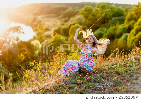 Young pretty blonde and summer sundown Young pretty blonde and summer sundown 29852367