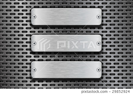 Rectangular metal buttons. On iron perforated 29852924