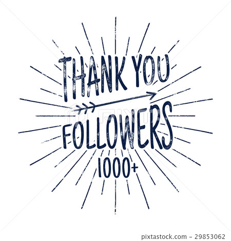 Vintage Thank you 1000 followers badge. Social Vintage Thank you 1000 followers badge. Social 29853062