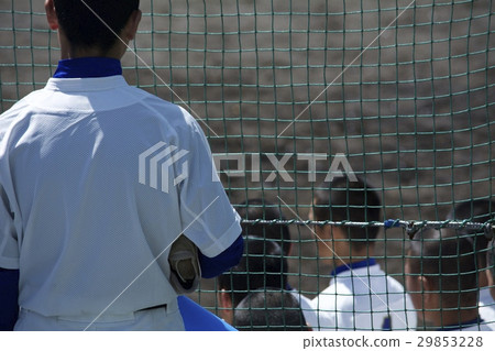 High school baseball game before game 29853228