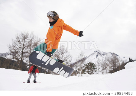 Snowboarding man jump 29854493