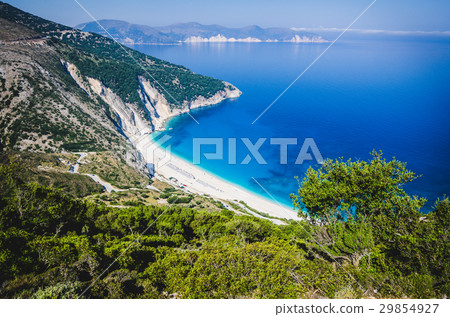 Aerial View of beautiful Myrtos Bay and Beach on 29854927