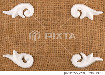 Luxury frame made of white stucco plaster  29854970