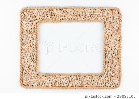 Two frames made of the rope with  sunflower seeds 29855103