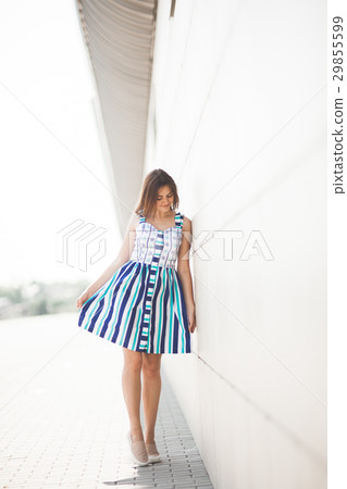 Young smiling girl outdoors portrait. Soft sunny Young smiling girl outdoors portrait. Soft sunny 29855599