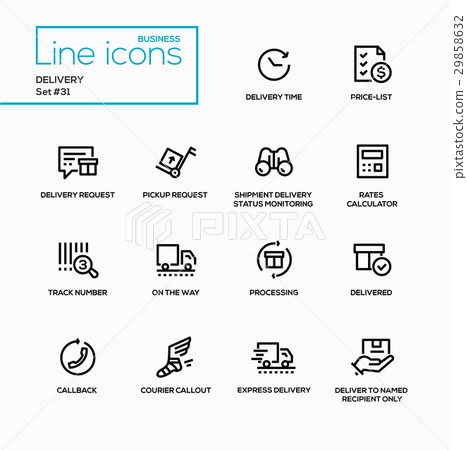 Delivery - modern vector single line icons set 29858632