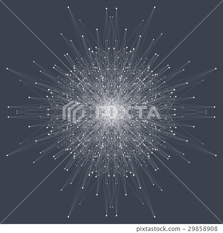 Fractal element with connected line and dots Fractal element with connected line and dots 29858908