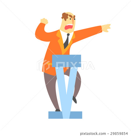 Man emotionally speaking from the rostrum Man emotionally speaking from the rostrum 29859854