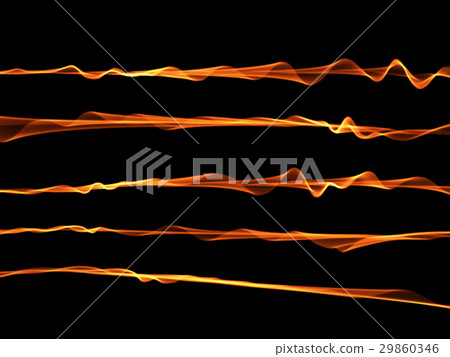Set of abstract red smoke fire brushes over black Set of abstract red smoke fire brushes over black 29860346