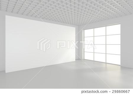 White clean interior with blank billboard. 3d White clean interior with blank billboard. 3d 29860667