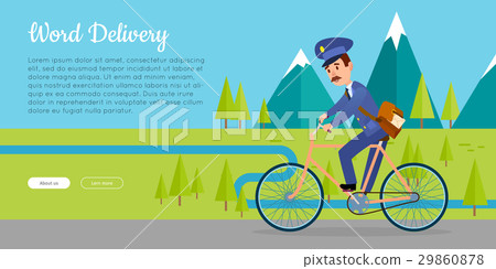 World Delivery Vector Web Banner with Postman World Delivery Vector Web Banner with Postman 29860878