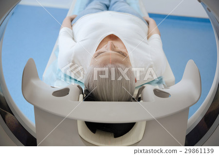 Serious aged woman having health problems 29861139