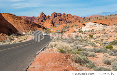 Road among sandstone rock in Valley of Fire Road among sandstone rock in Valley of Fire 29862019
