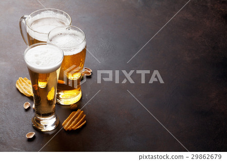 Lager beer and snacks Lager beer and snacks 29862679