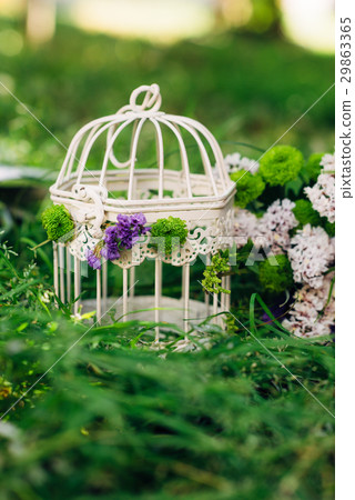 Garden party decorations. Vintage bird cages with  29863365