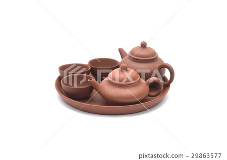 Closeup of Tea set on a white background 29863577