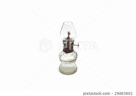 Old dusty oil lamp isolated on white background Old dusty oil lamp isolated on white background 29863601