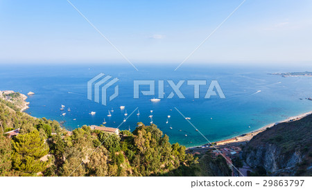 panorama with Ionian sea from Taormina city 29863797