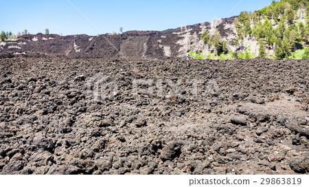 petrified lava flow on slope of Etna 29863819