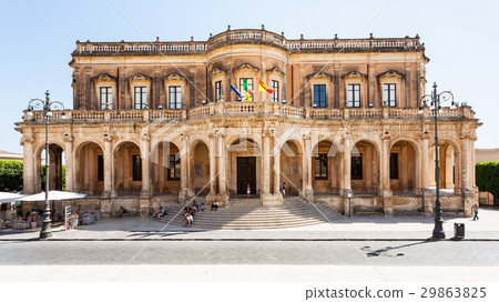 facade of Palazzo Ducezio (Town Hall) in Noto 29863825