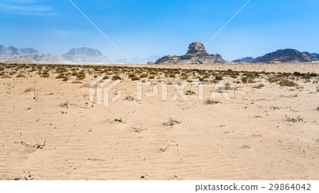 view of Sphinx rock in Wadi Rum desert view of Sphinx rock in Wadi Rum desert 29864042