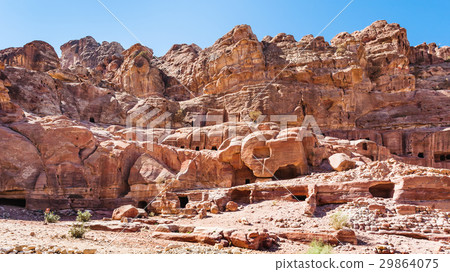 ancient tombs in rocks in Petra town ancient tombs in rocks in Petra town 29864075