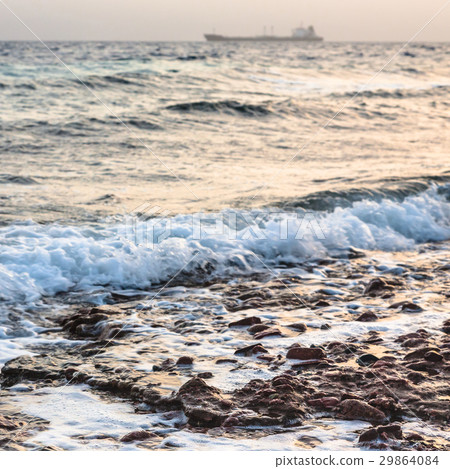 surf on Gulf of Aqaba coast on Red Sea in winter surf on Gulf of Aqaba coast on Red Sea in winter 29864084