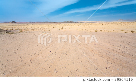 sandy landscape of Wadi Rum desert 29864119
